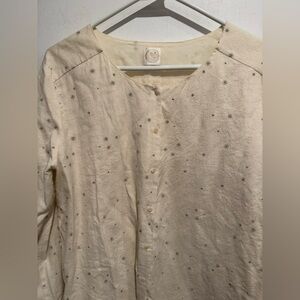 DES PETITS HAUTS Wool cotton Terence cardigan blouse chemisier stars paris M/L